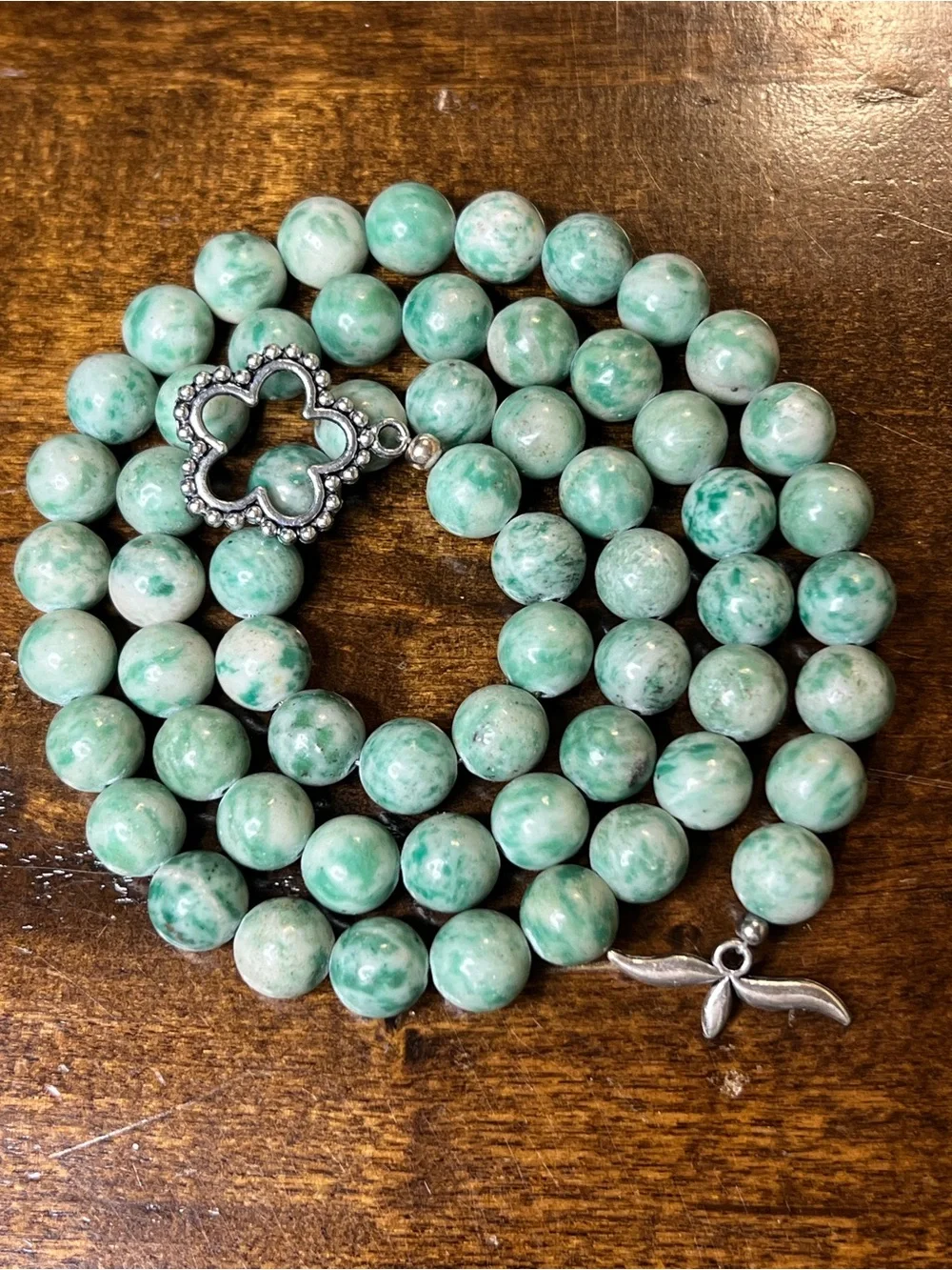 Amazonite Gemstone Artisan Beaded Necklace | 26” Handmade Statement Jewelry